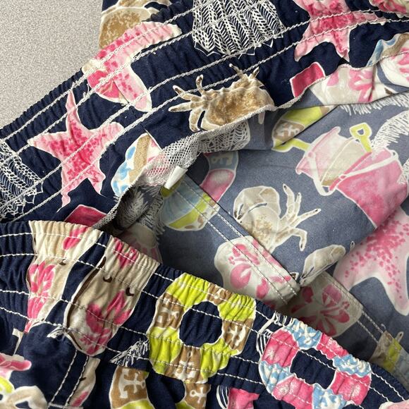 Vilebrequin Starfish Swim Trunks Mens Blue Multi Beach Crabs 7" (Liner Removed) - Picture 8 of 9